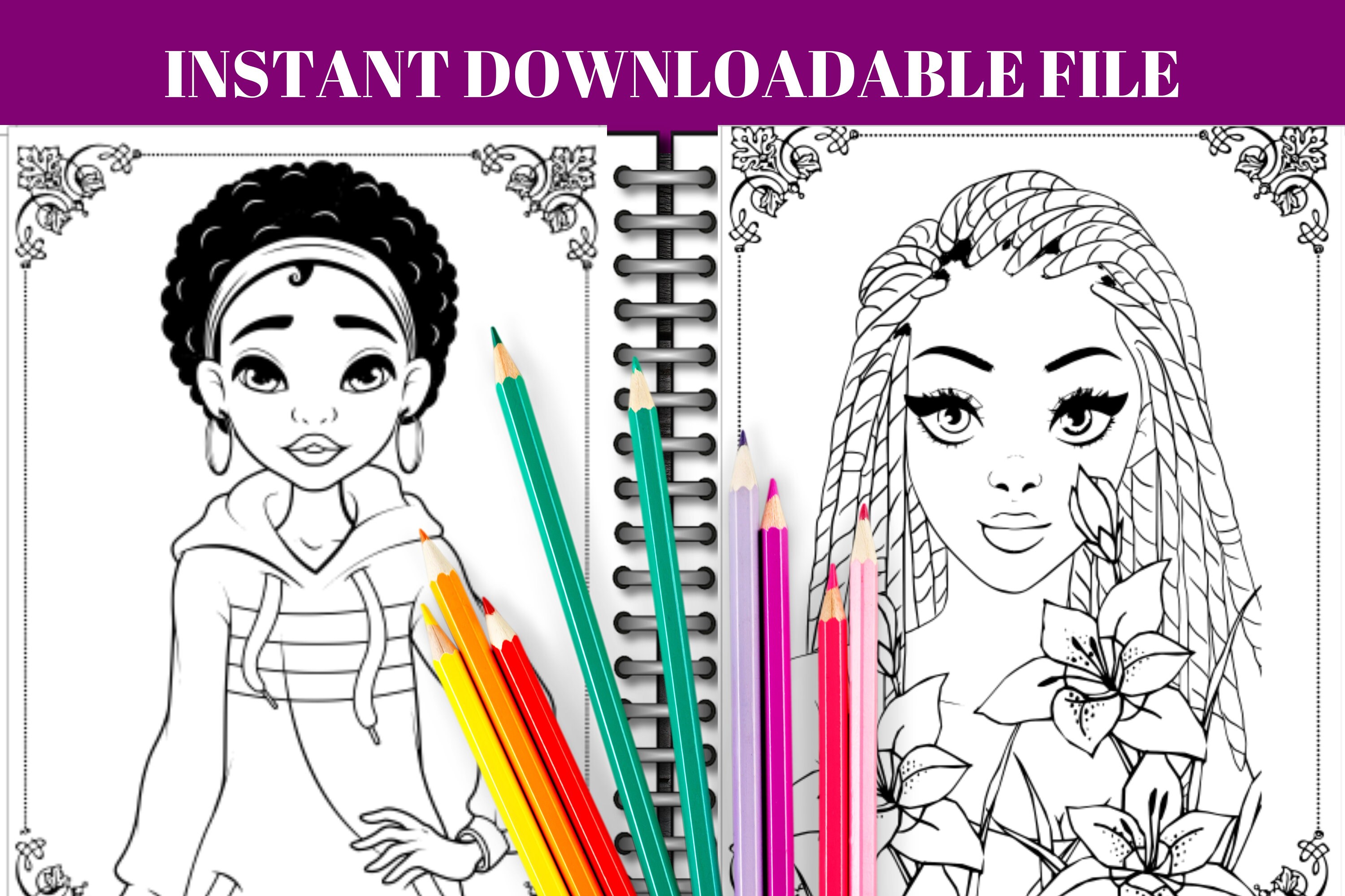 Black Girl Coloring Book, Black Girl Coloring Book For Adults, Black Girl  Coloring Book For Teens, Black Girl Magic, Black Girl Books, Black Girl   Coloring Book, Relaxation Gifts For Women.: Z