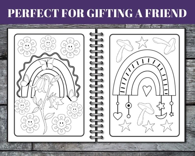 85 Rainbow Coloring Pages, Birthday Party Activity (Digital Download) image 6