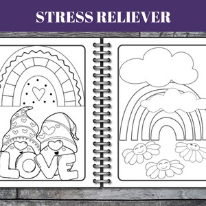 85 Rainbow Coloring Pages, Birthday Party Activity (Digital Download) image 7