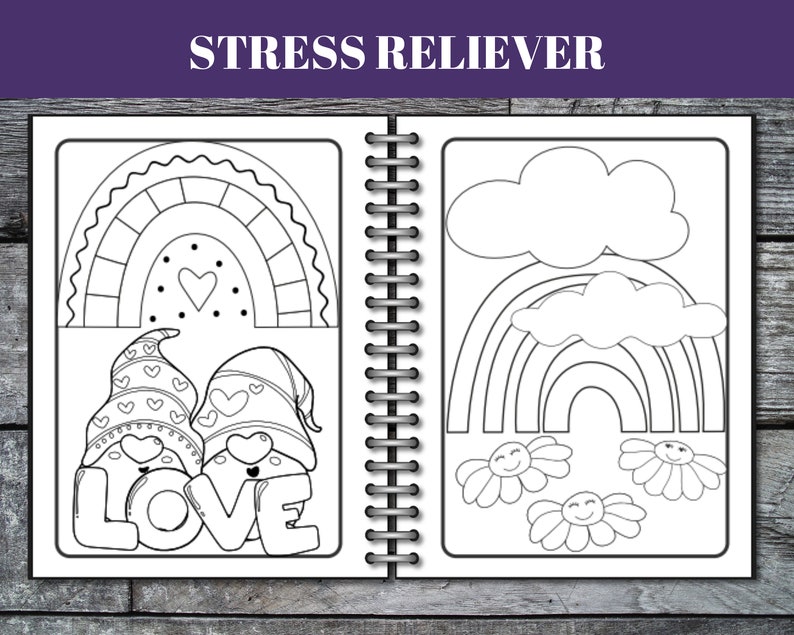 85 Rainbow Coloring Pages, Birthday Party Activity (Digital Download) image 7