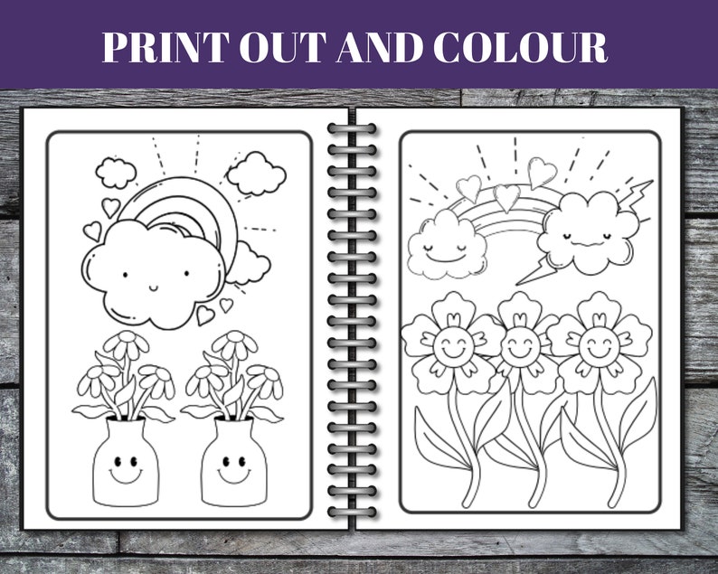 85 Rainbow Coloring Pages, Birthday Party Activity (Digital Download) image 3