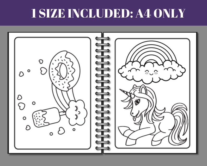 85 Rainbow Coloring Pages, Birthday Party Activity (Digital Download) image 2