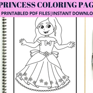 25 Princess Coloring Pages for Girls, Teens, Kids, Princess Birthday Party Activity, Kids Birthday Party