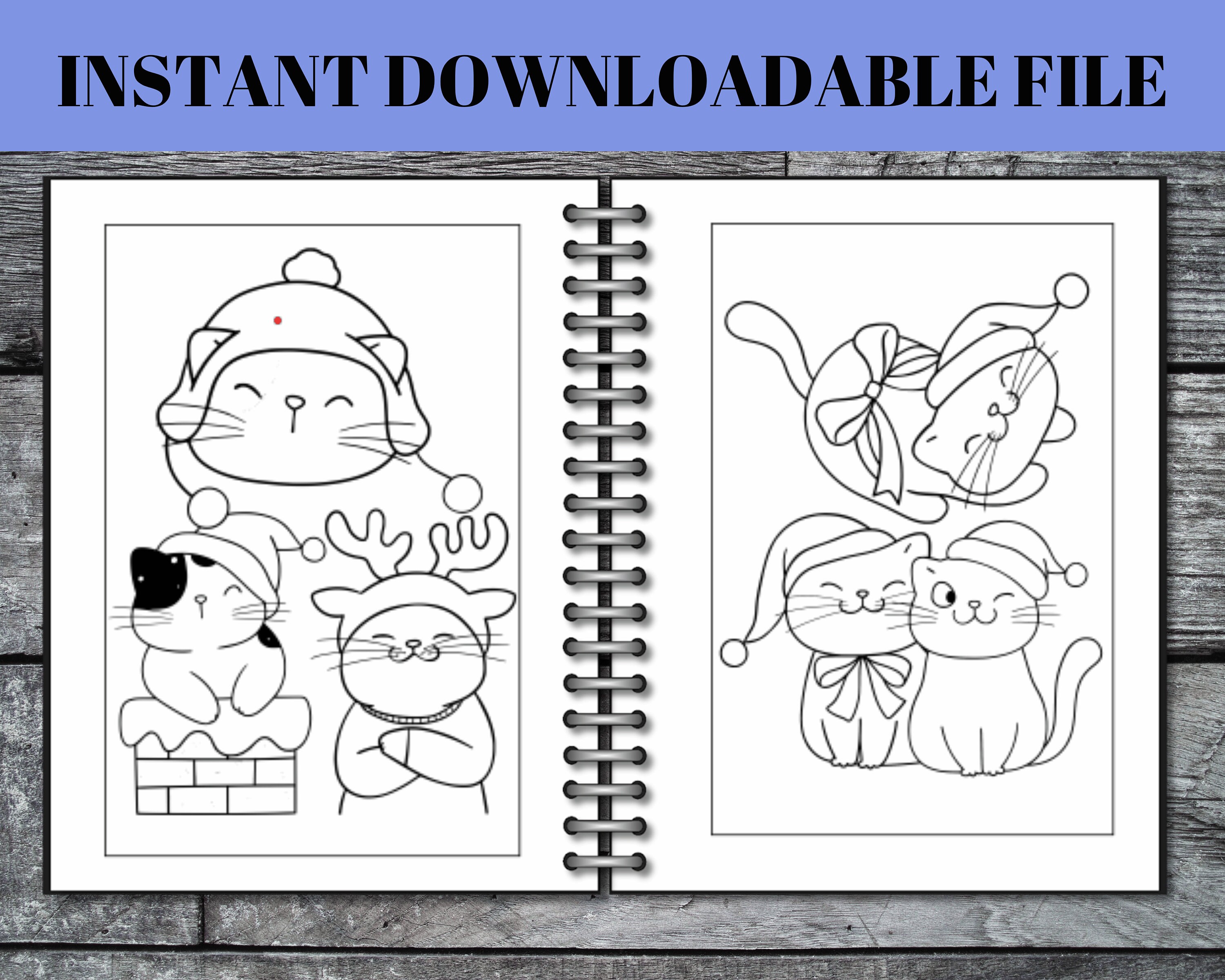 50 Cat Coloring Pages, Printable Cat Coloring Pages for Kids, Boys