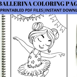 Oltre 30 pagine da colorare di ballerina, attività per la festa della ballerina, pagina da colorare di balletto, attività per la festa di compleanno della ballerina, pagine da colorare di danza