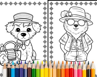 Coloriages d'été, activité animaux de la plage (PDF imprimables)