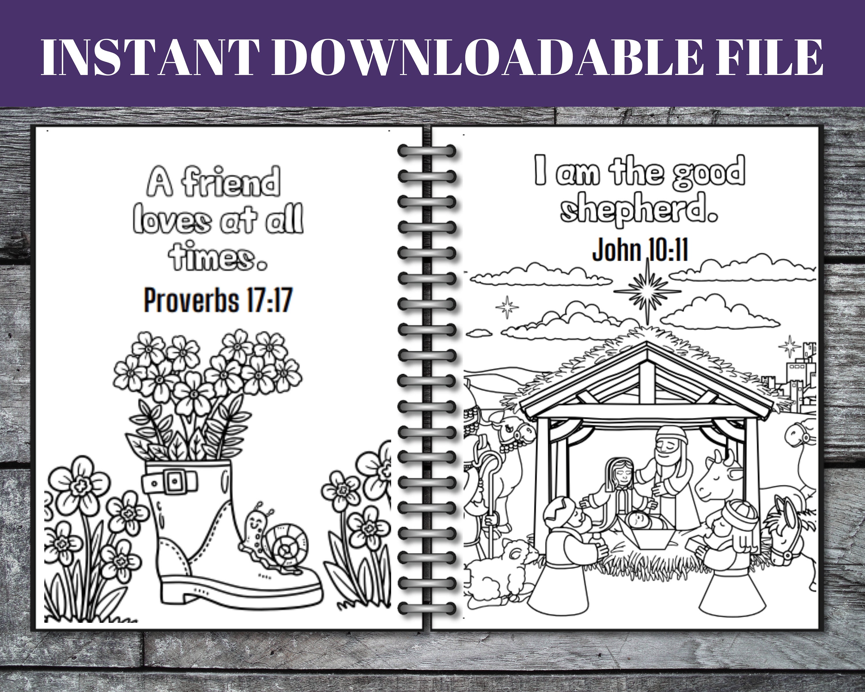 45 Kids Bible Verse Coloring Pages, Kids Bible Verse Coloring Book