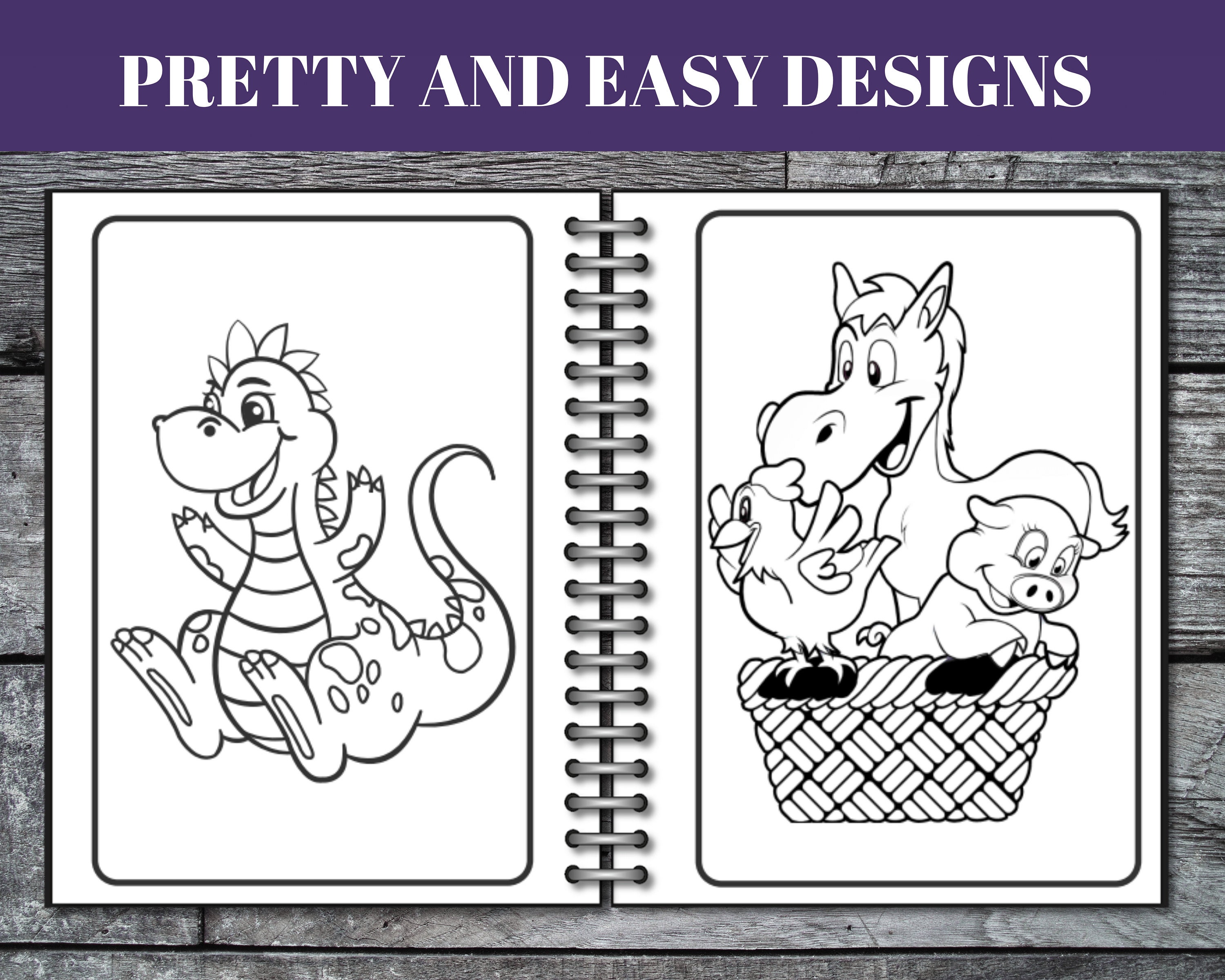 30 Printable Cute Animal Coloring Pages - Etsy