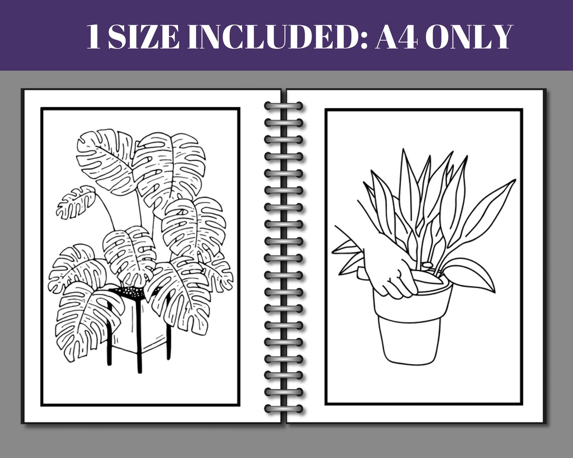 70 Houseplant Coloring Pages, Printable Adorable Succulent, Cactus ...
