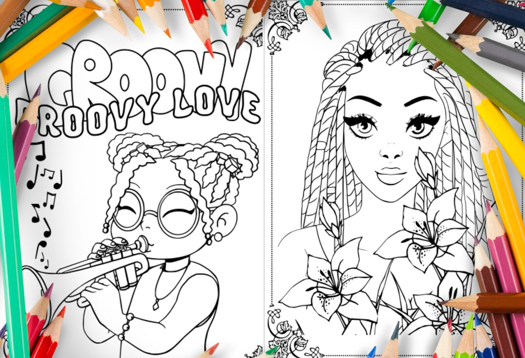 SO PRETTY!! 😍  Beautiful Black Women Grayscale Coloring Book 