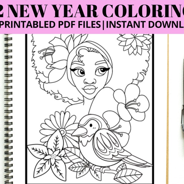 30+ Page Coloring Book for Black Women and Girls | Black and Brown Girls Black Girl Magic Printable Pages