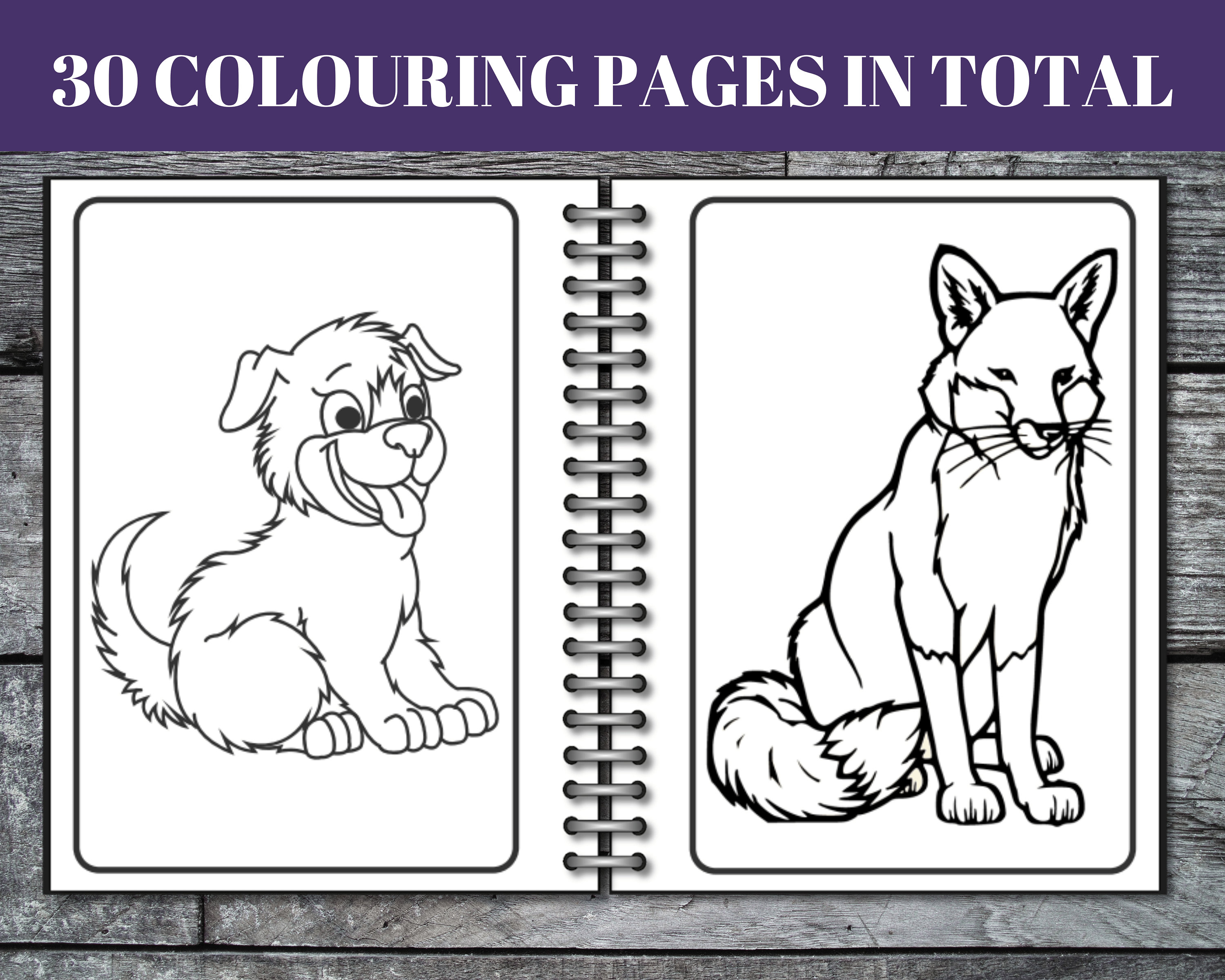 30 Printable Cute Animal Coloring Pages - Etsy