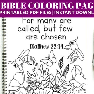 30 Bible Verse Coloring Book | Scripture Adult Coloring Book | Bible Coloring Pages | Bible Verse Coloring Printable 8.5x11, Book of Matthew