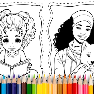 40 Black Girl Magic Coloring Pages for Kids- A4 INSTANT DOWNLOAD!, Black Women Coloring Book, Coloring Book for Black Women and Girls