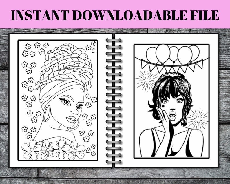 Black Girl Magic Coloring Book | Positive Affirmations (PDF Download ...