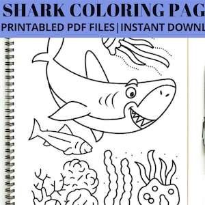 20 Shark Coloring Pages, Cute Shark Coloring Pages, Funny Shark Coloring Page, Sea Life Coloring, Ocean Coloring Pages, Under Water Coloring