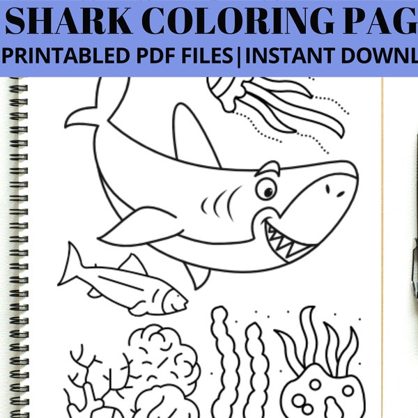 20 Shark Coloring Pages, Cute Shark Coloring Pages, Funny Shark Coloring Page, Sea Life Coloring, Ocean Coloring Pages, Under Water Coloring