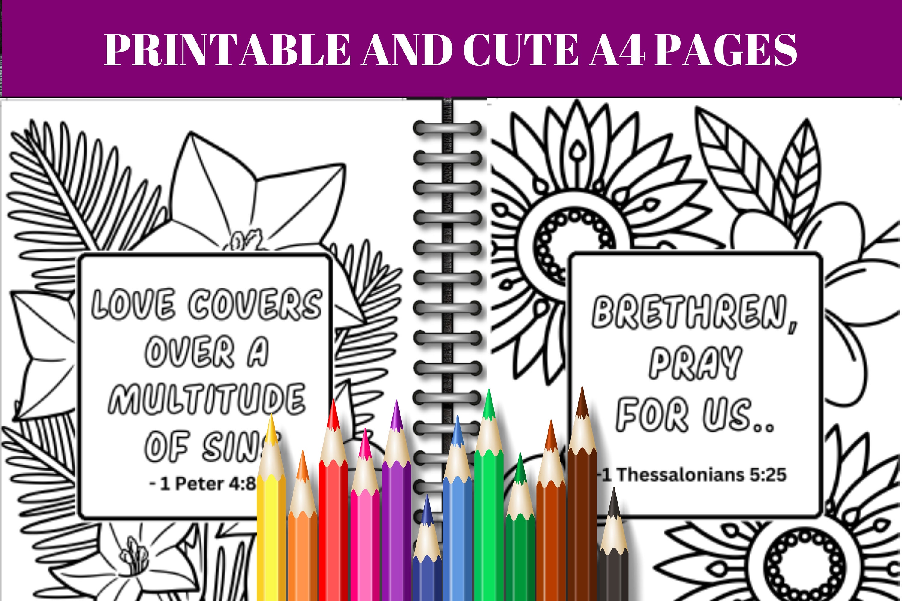 45 Christian Sunday School Coloring Sheets Printable Bible - Etsy