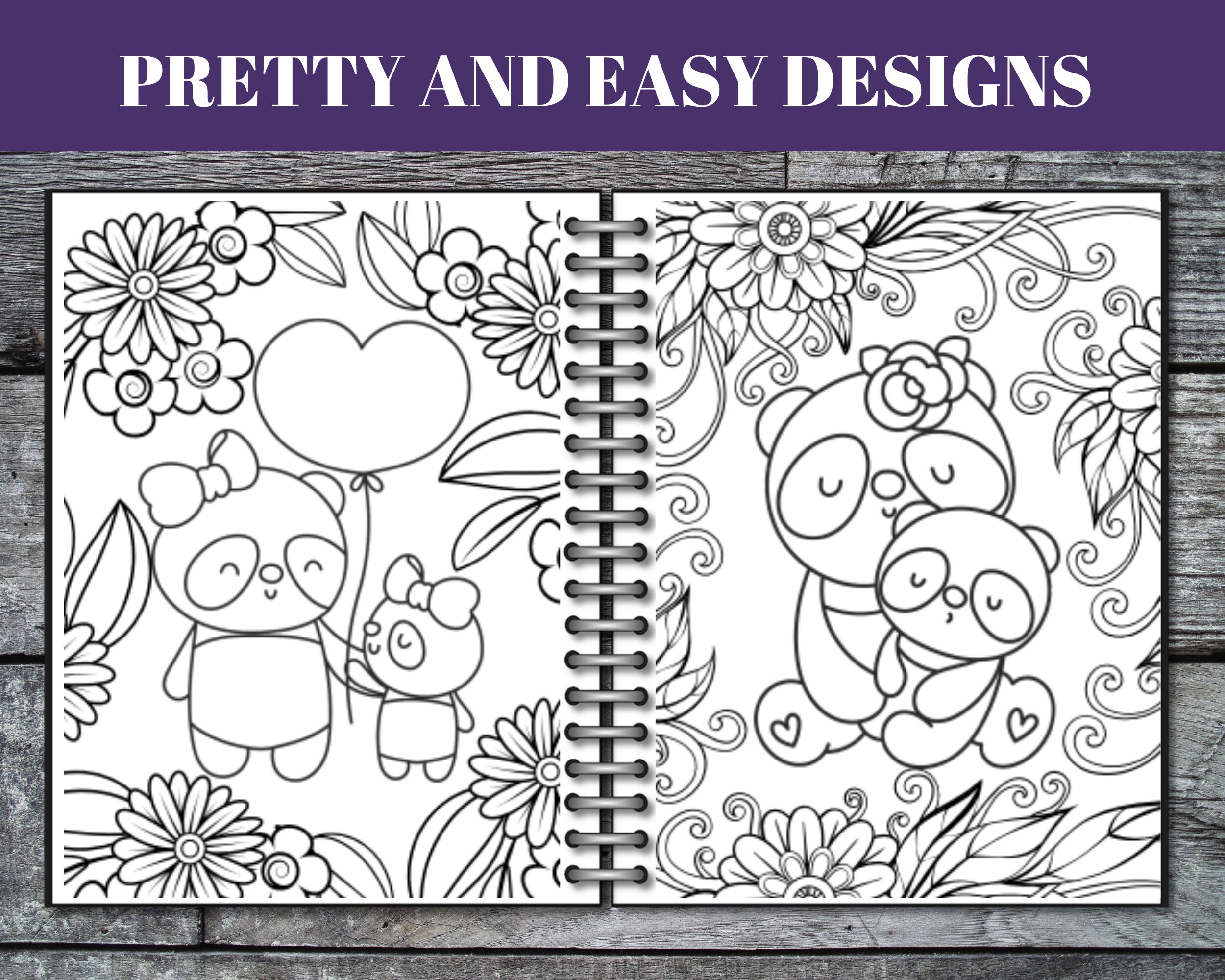 60 Panda Bear Coloring Book Pages, Coloring Pictures of Pandas, Happy