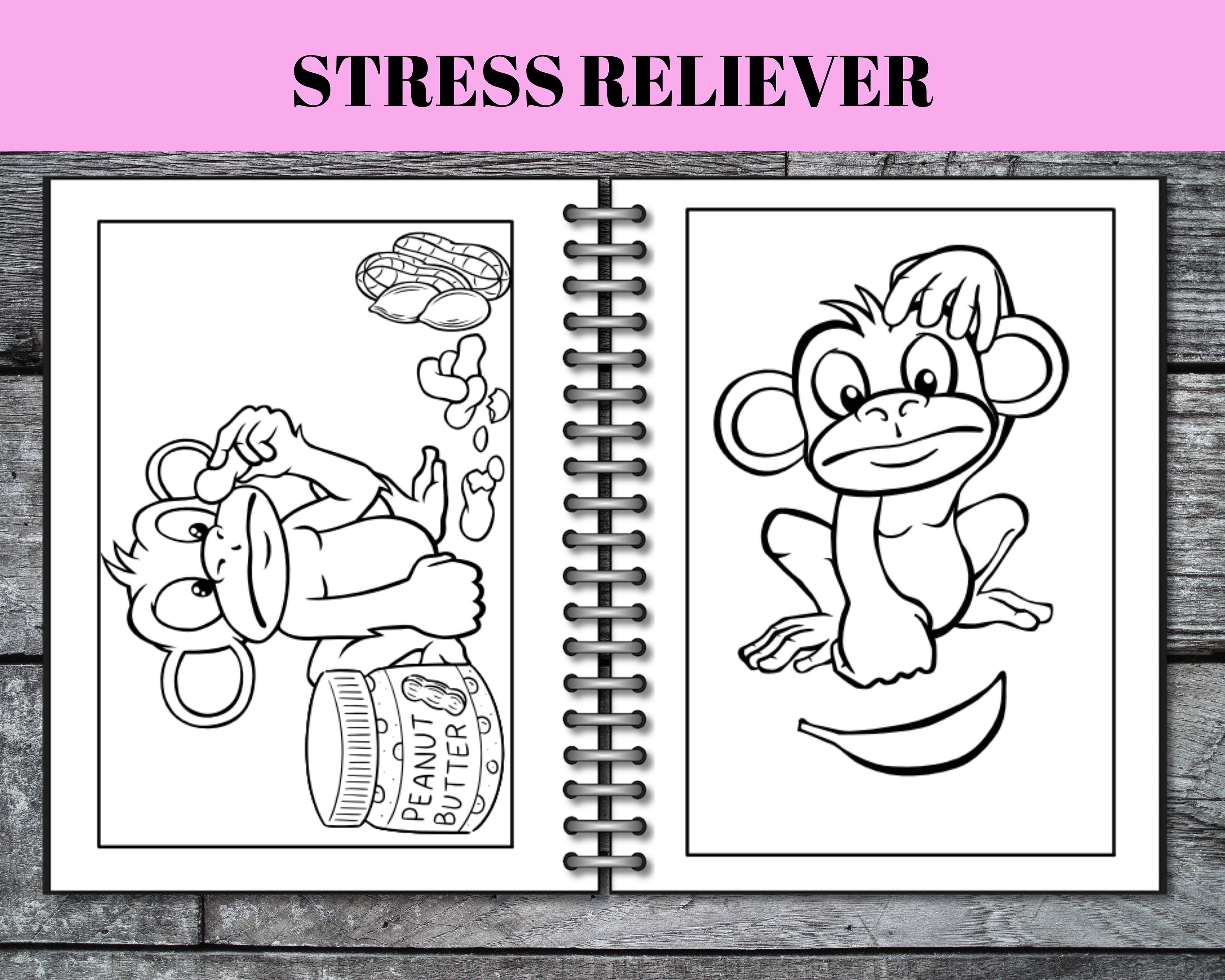 70 Jungle Monkey Coloring Pages Monkey Coloring Book for Kids Boys and ...