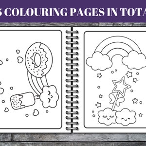 85 Rainbow Coloring Pages, Birthday Party Activity (Digital Download) image 10