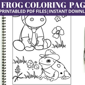 50 Frog Colouring Pages, Frog Themed Colouring Book, Frogs Lovers Gift, Birthday Activities, Kids Coloring Sheets, Coloring Pages Printable