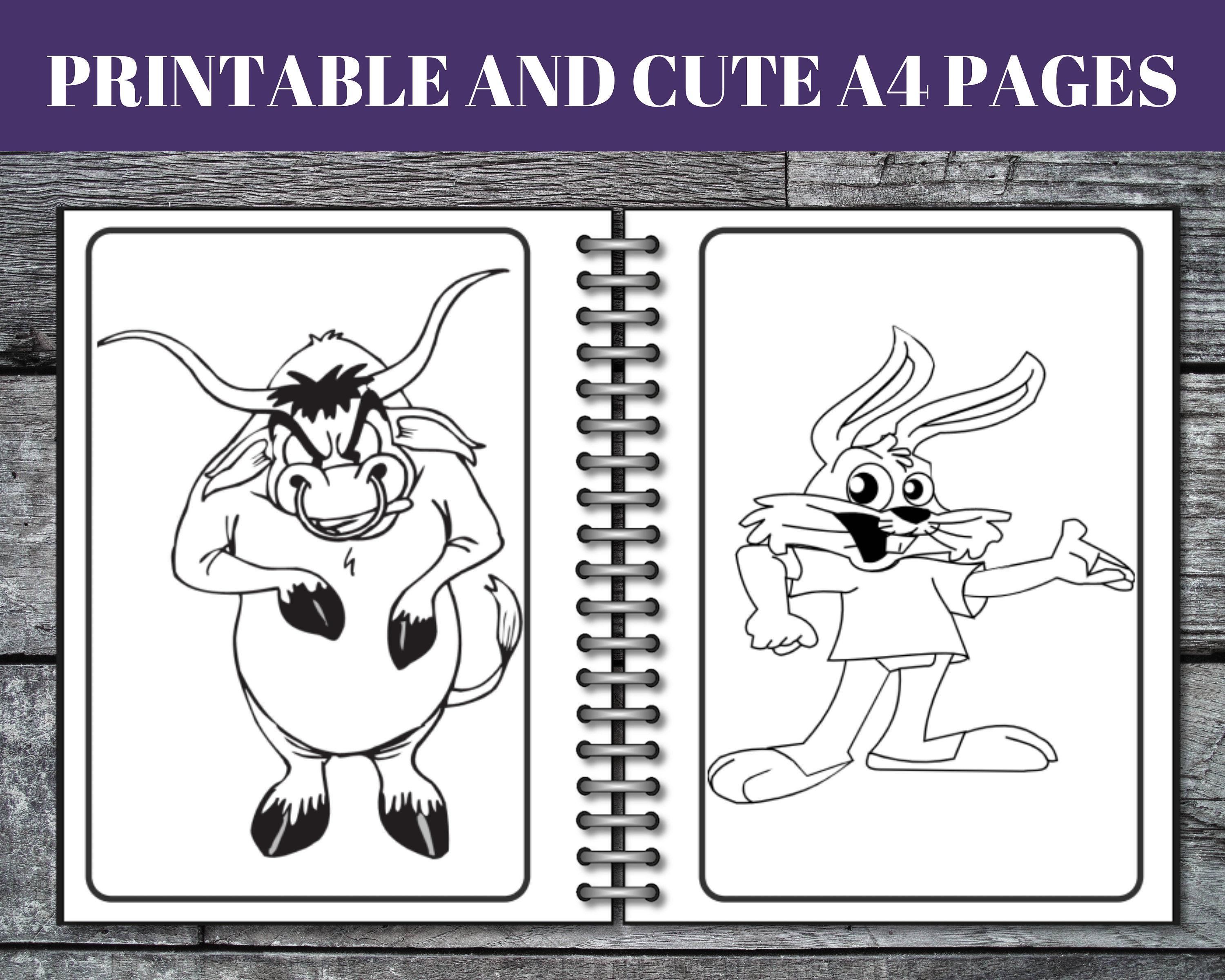 30 Printable Cute Animal Coloring Pages - Etsy