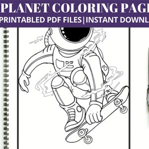 50 Outer Space Kleurplaten Bundel, Raketten, Planeten, Sterren, Astronauten, Zonnestelsel, Aliens, Kinderfeestje met ruimtethema, Direct downloaden!