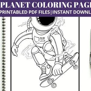 50 Outer Space Coloring Pages Bundle, Rockets, Planets, Stars, Astronauts, Solar System, Aliens, Space Themed Kids Party, Instant Download!