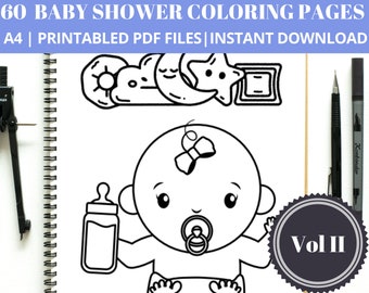 Baby Shower Coloring Pages, Volume 2 (Digital Download)