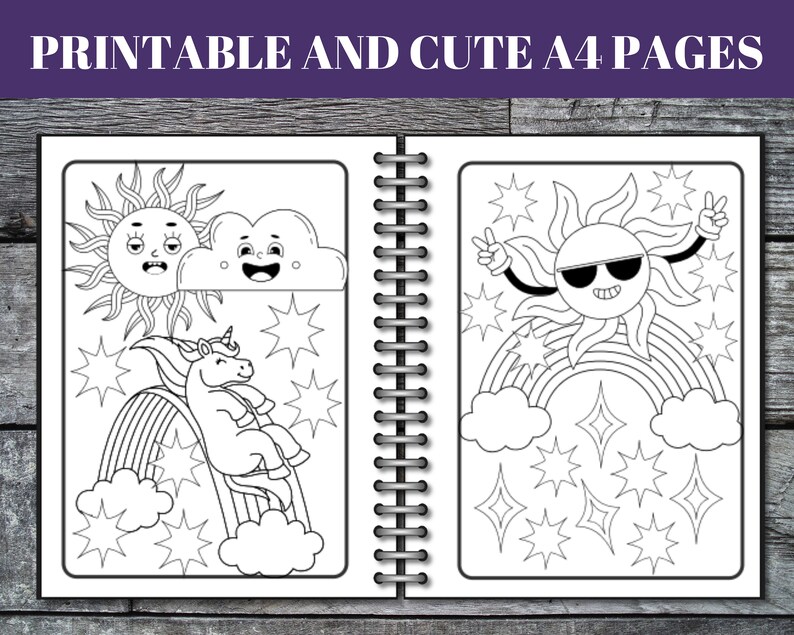 85 Rainbow Coloring Pages, Birthday Party Activity (Digital Download) image 8
