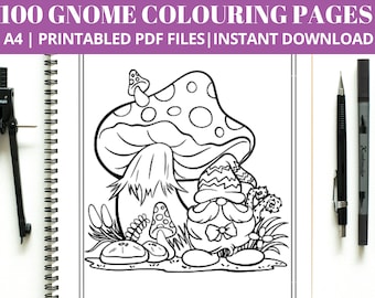 100 pages à colorier nain pour enfants - Livre numérique imprimable nain (PDF)