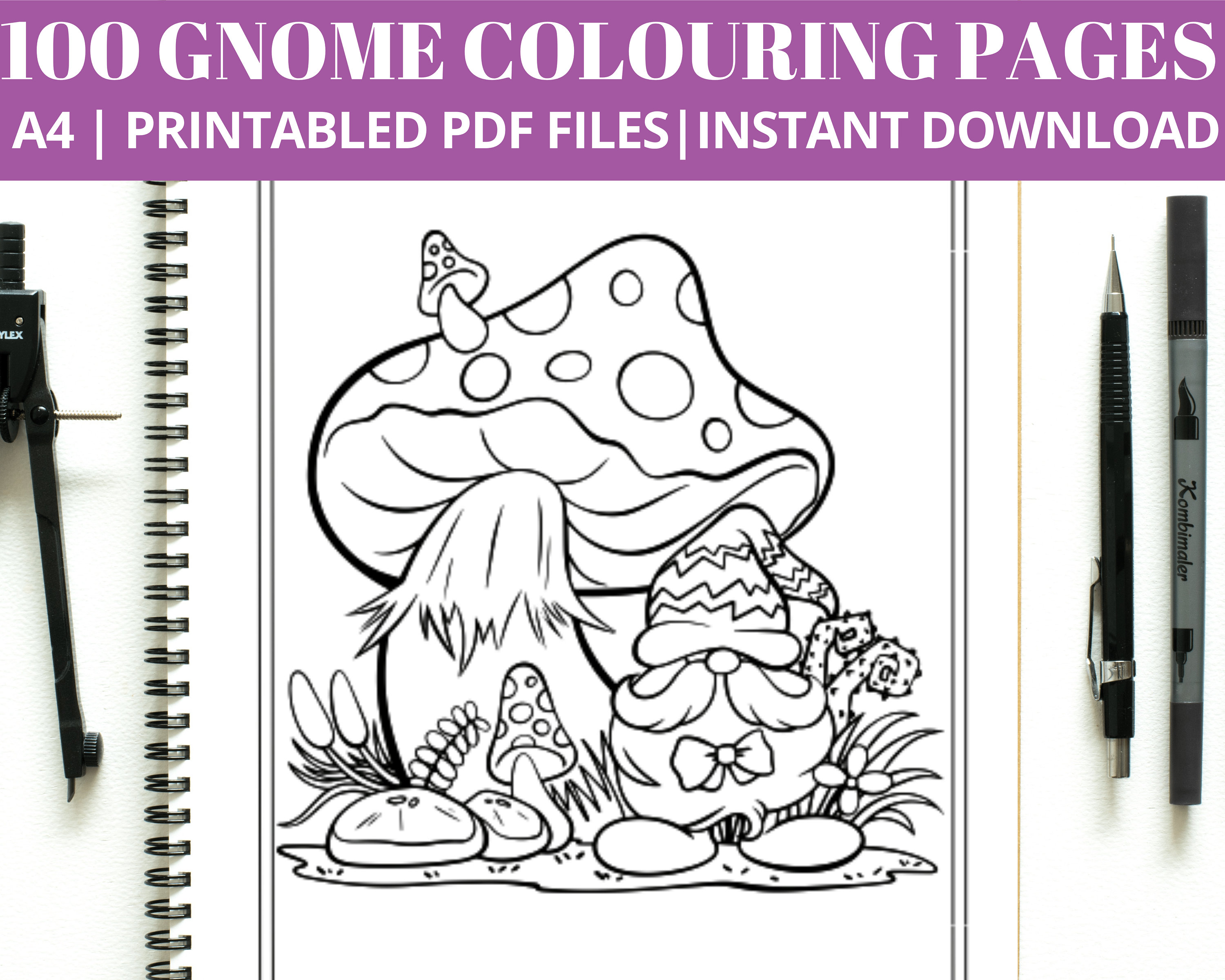 100 Gnome Coloring Pages for Kids Boys and Girls - Printable Pages ...