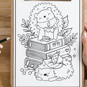 15 Cozy Fall Colouring Pages | Printable Colouring Pages | Cozy Season Colouring | Hygge Adult Colouring | Kawaii Colour | INSTANT DOWNLOAD