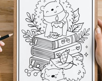 Cozy Fall Colouring Pages | Kawaii Hygge Designs (INSTANT DOWNLOAD)
