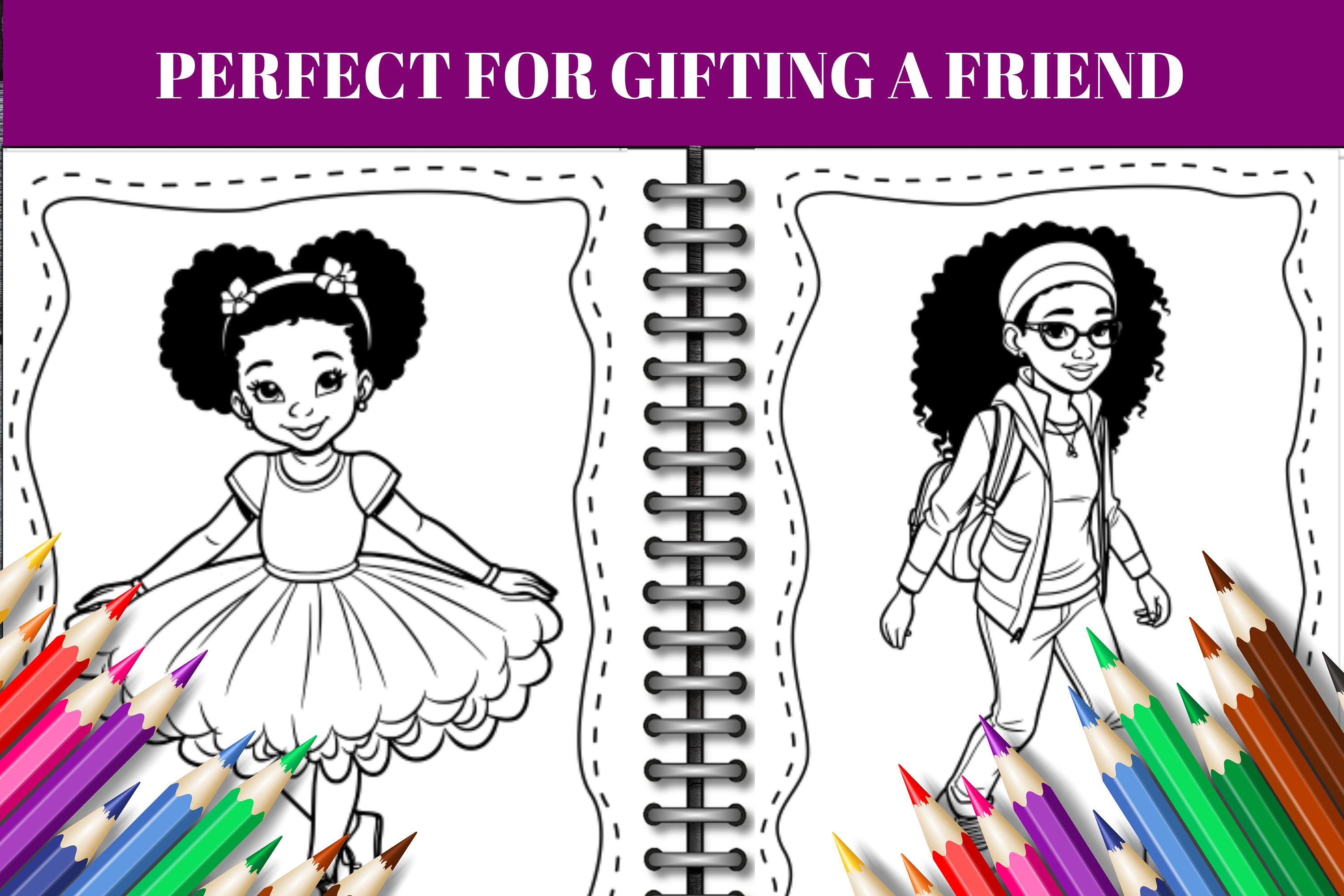 Black Girl Magic Coloring Book – 40 Pages for Kids, Teens (A4 INSTANT ...