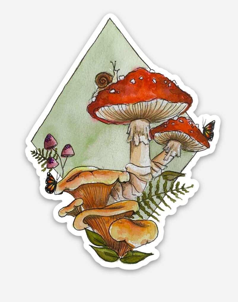 Mushroom Sticker Etsy
