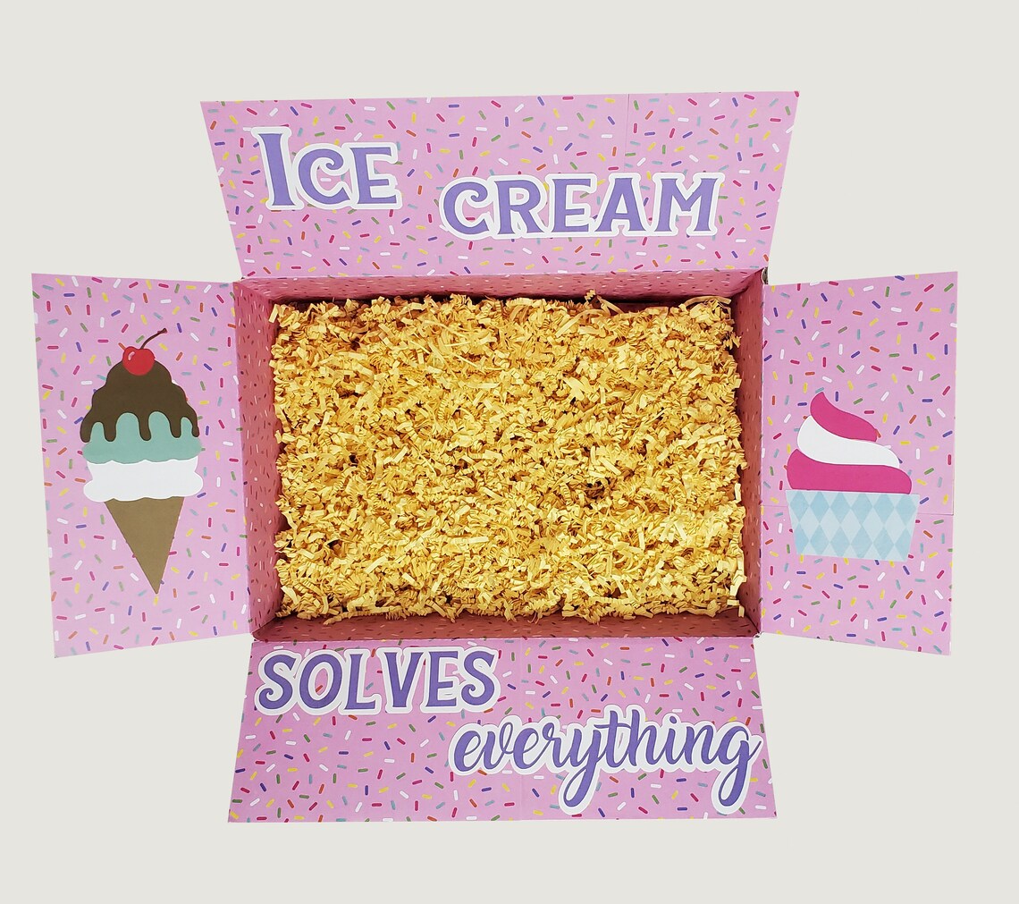 Ice Cream Care Package/gift Box/ice Cream Kit/ Sundae Box/ice Etsy