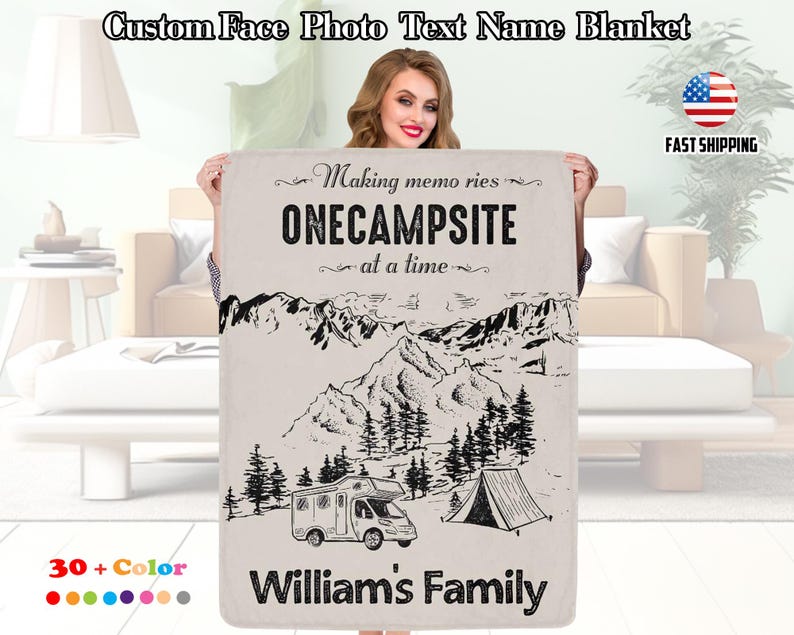 Personalized Motorhome Blanket, Making Memories Camping Blanket, Custom