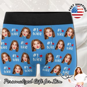 Custom Face Boxers Briefs,Underwear Personalized for Men,Custom Photo Underpants,Birthday Anniversary Christmas Valentines Day Gift for Him