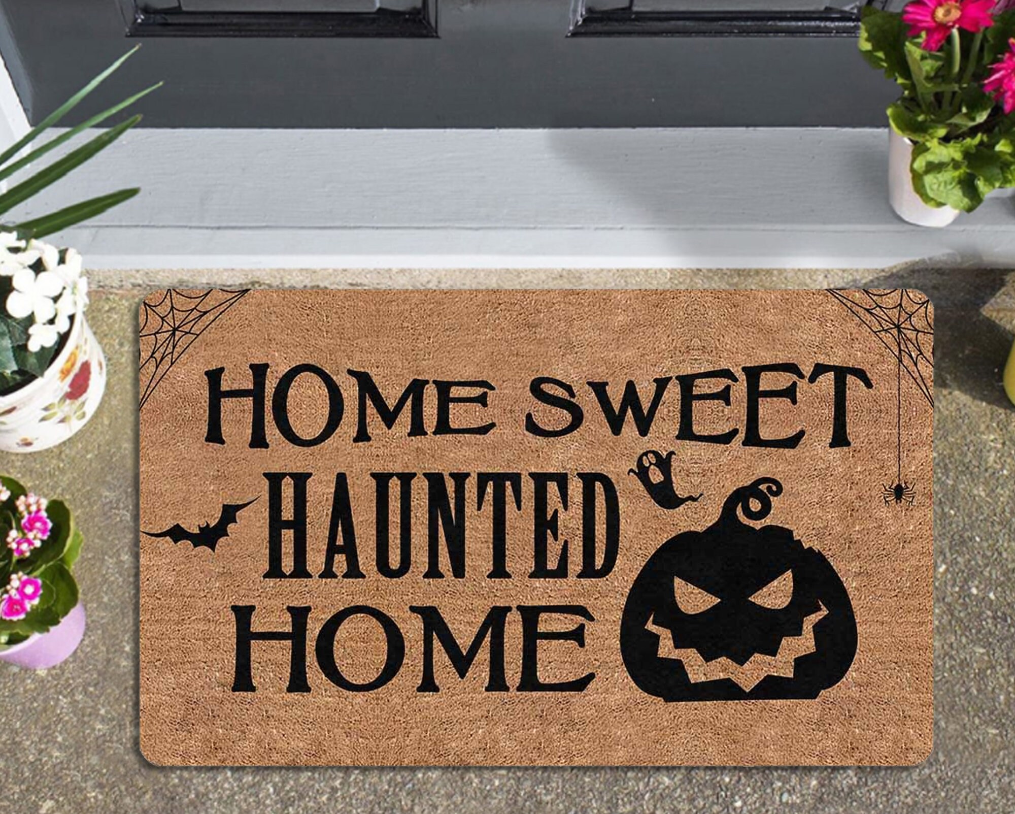 Large Halloween Doormat Haunted House Doormat Funny Door Mat Etsy