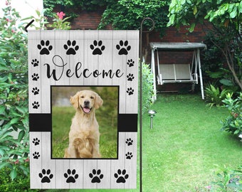 Personalized Pet Garden Flag: Custom Photo Welcome Yard Decor