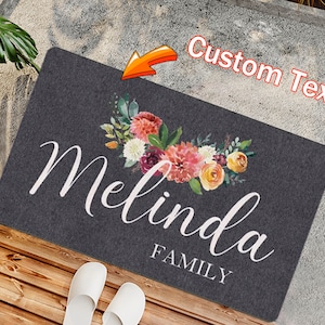 Custom Name Doormat Custom Text Door Mat Entrance Rug Indoor Outdoor Entryway Mat Rubber Waterproof Front Door Mat Funny Personalized Gifts