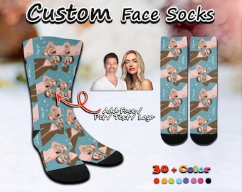 Anpassade ansiktsstrumpor för kvinnor och män, personlig bröllopspresent, anpassade fotostrumpor, present till par