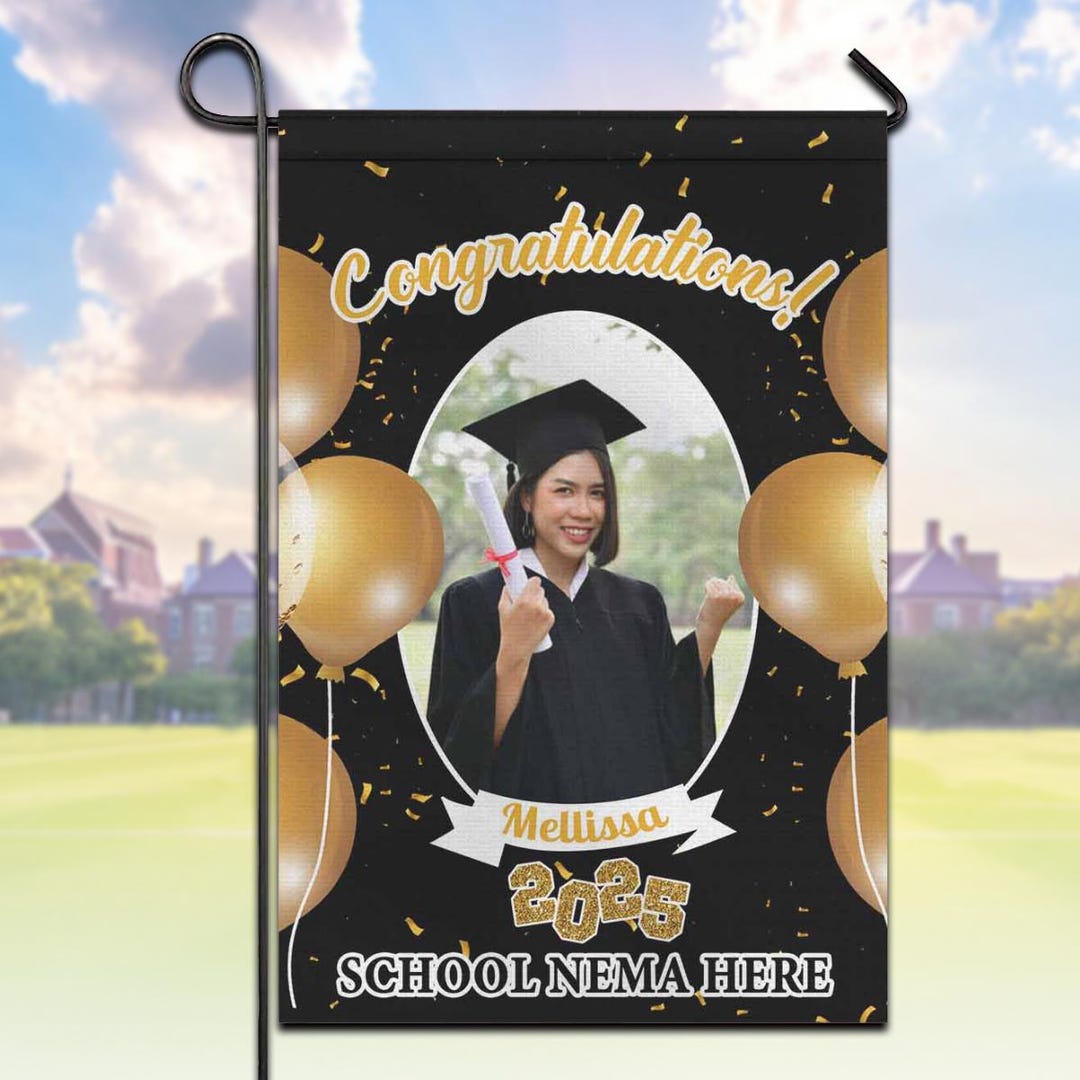 Personalized Photo Graduation Flag 2025 Graduate Flag, Welcome to the ...