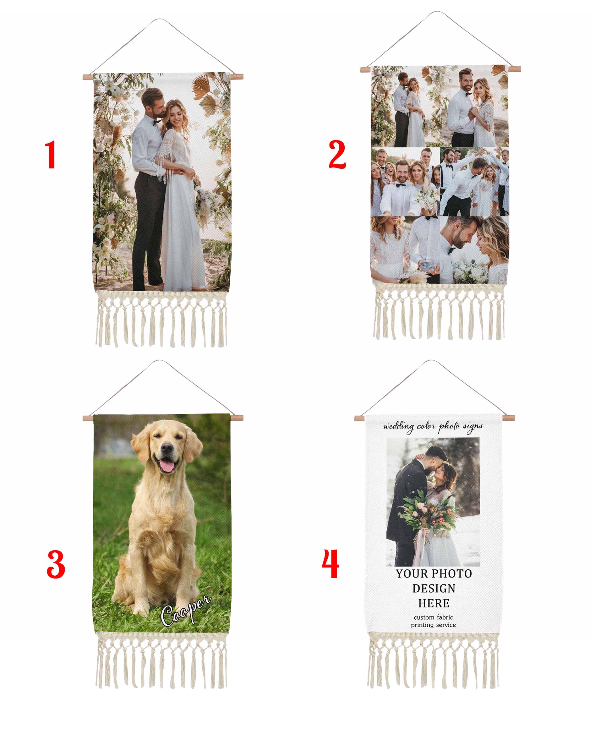 Custom Linen Photo Tapestry With Tassels: Personalized Wall Art (19x10 ...
