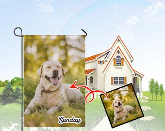 Personalized Pet Photo Garden Flag: Custom Dog Memorial Gift