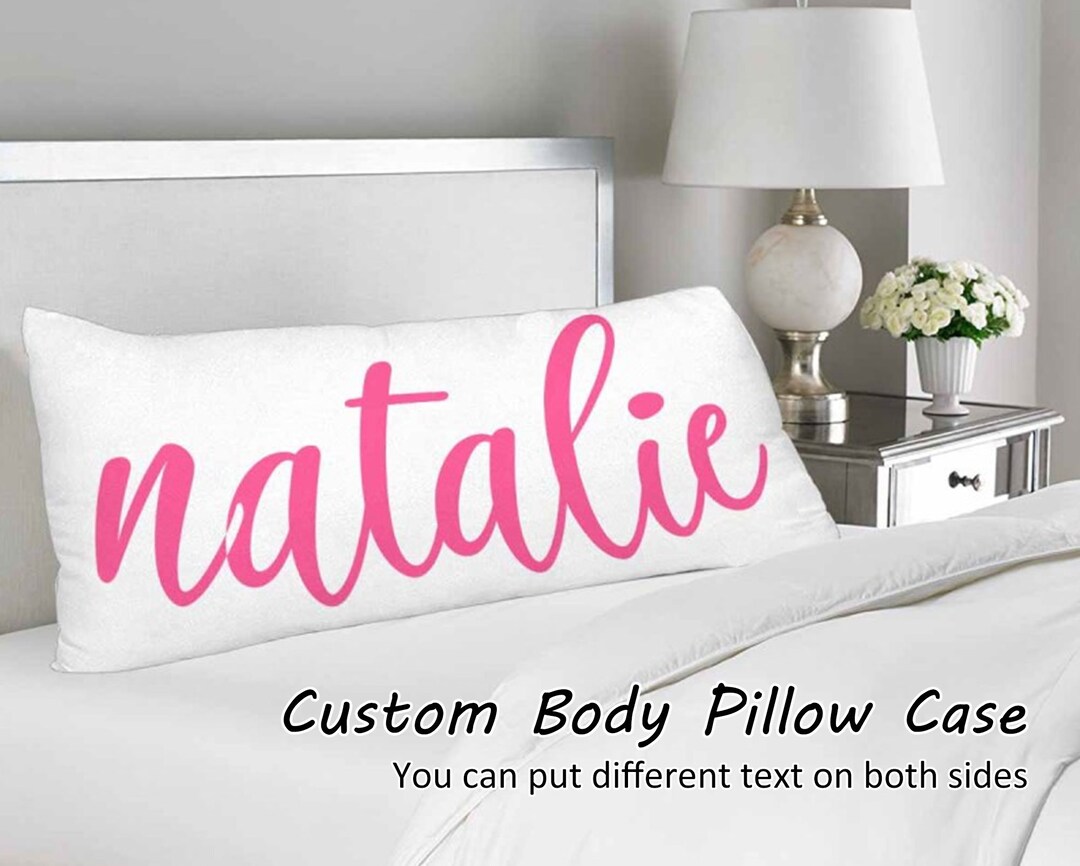 Custom Text Name Body Pillow Case, Personalized Pillow Cover, Long