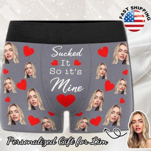 Cuecas boxer personalizadas com foto, presente para o Dia dos Namorados