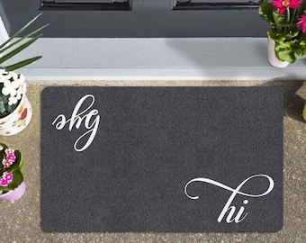 Entrance Mat Hi, Bye Doormat Mat, Cute Indoor Entryway Mat, Personalized Welcome Door Mat, Outdoor Patio Rug, Front Door Mat, New Home Gift